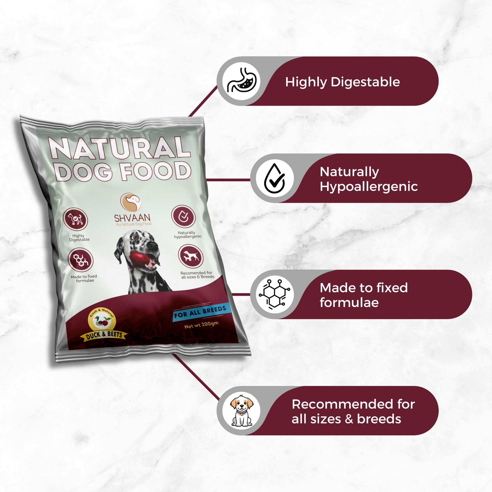 Combo Offer : Wet Dog Food Made with Real Duck and Beet Flavour (Beet Duck) - 7 packs of 200g