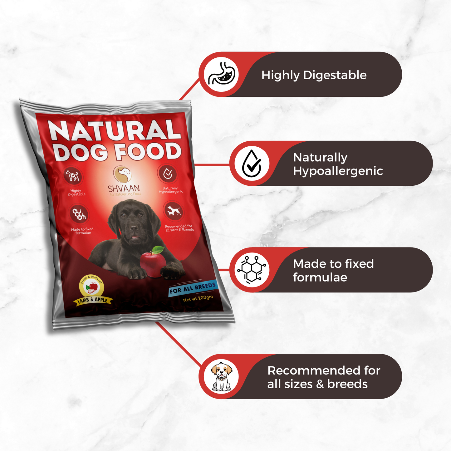 Combo Offer : Wet Dog Food Made with Real Lamb Meat and Apple (Lamb & Apple) - 7 packs of 200g