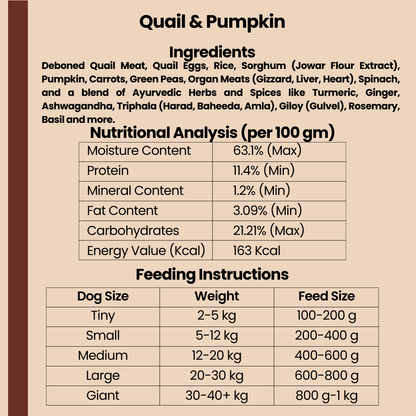 Quail & Pumpkin (Trial Pack - 200g x 1)