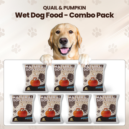 Combo Offer : Wet Dog Food Made with Real Quail and Pumpkin Flavour (Quail Pumpkin) - 7 packs of 200g